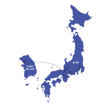 Mapa Japón y Corea Unitrips